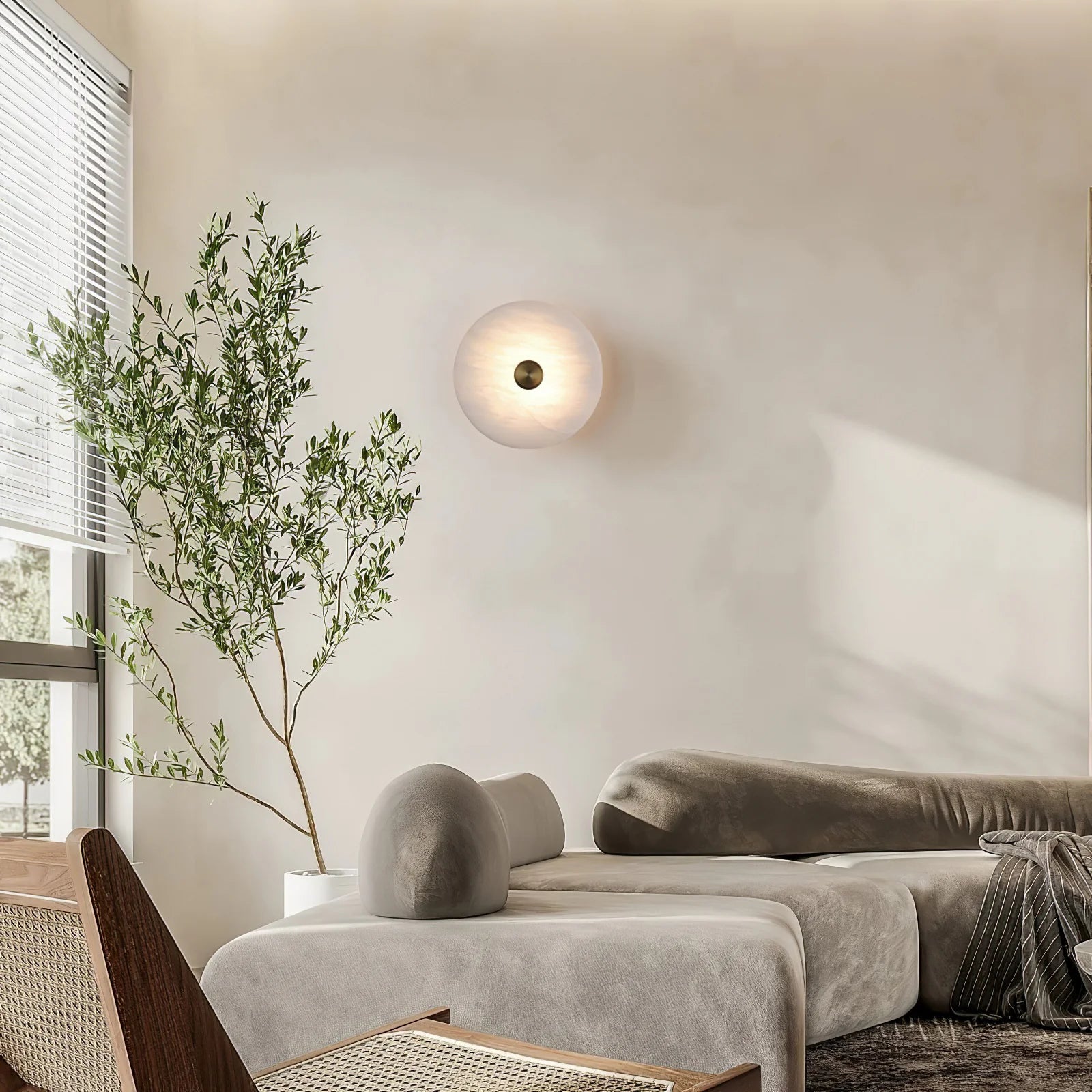 Lampa de perete cu disc - piatră naturală de marmură