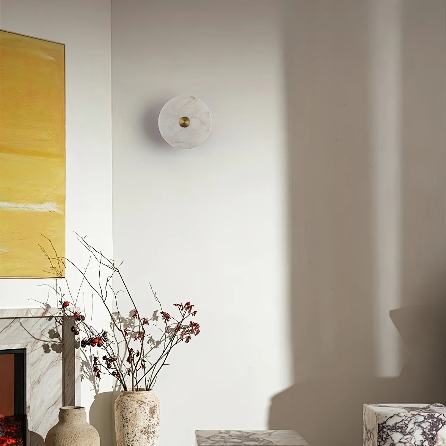 Lampa de perete cu disc - piatră naturală de marmură