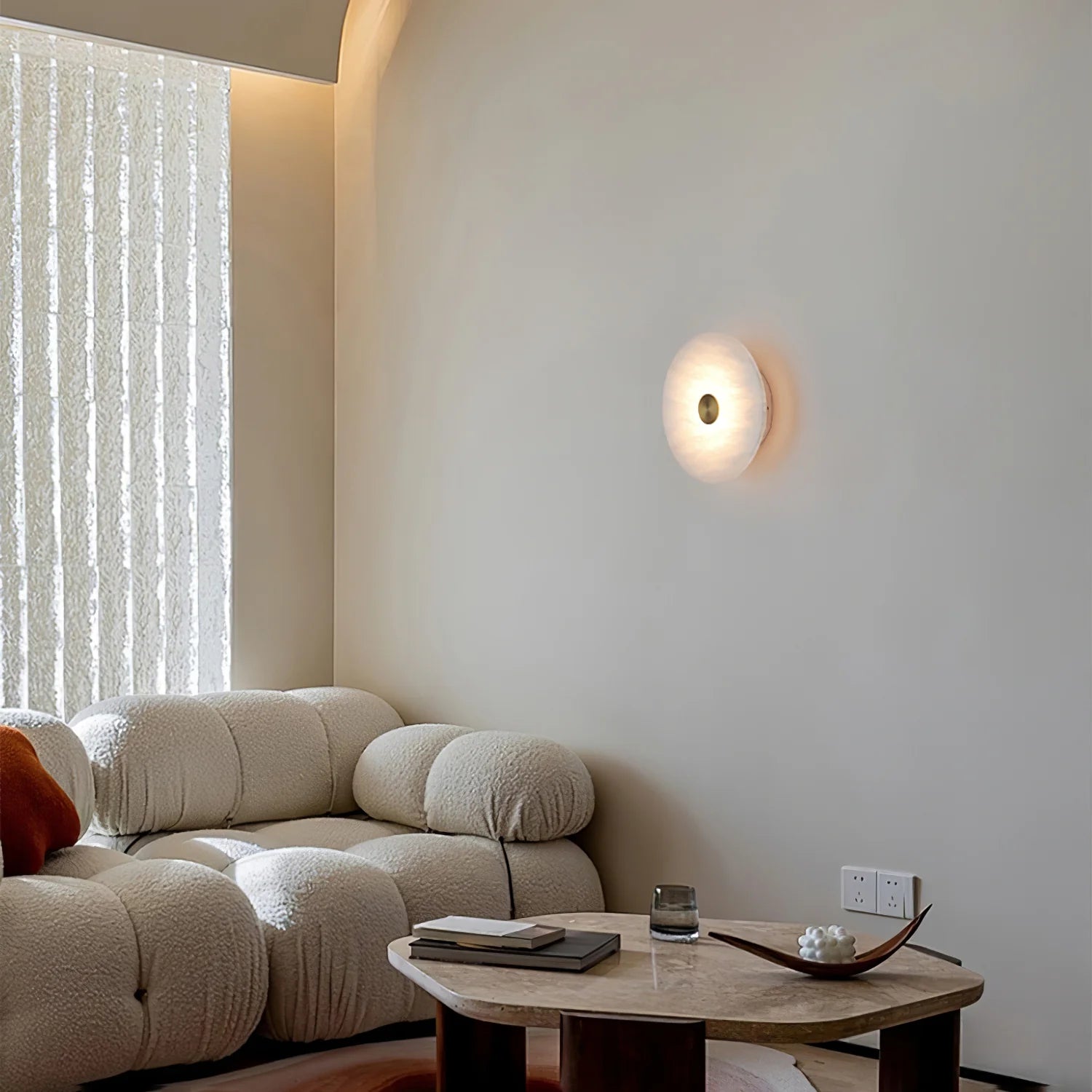 Lampa de perete cu disc - piatră naturală de marmură