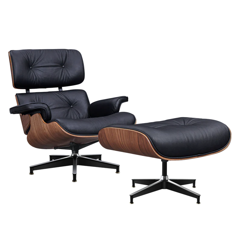 Sillón Camden y Otomano – Cuero de Grano Completo