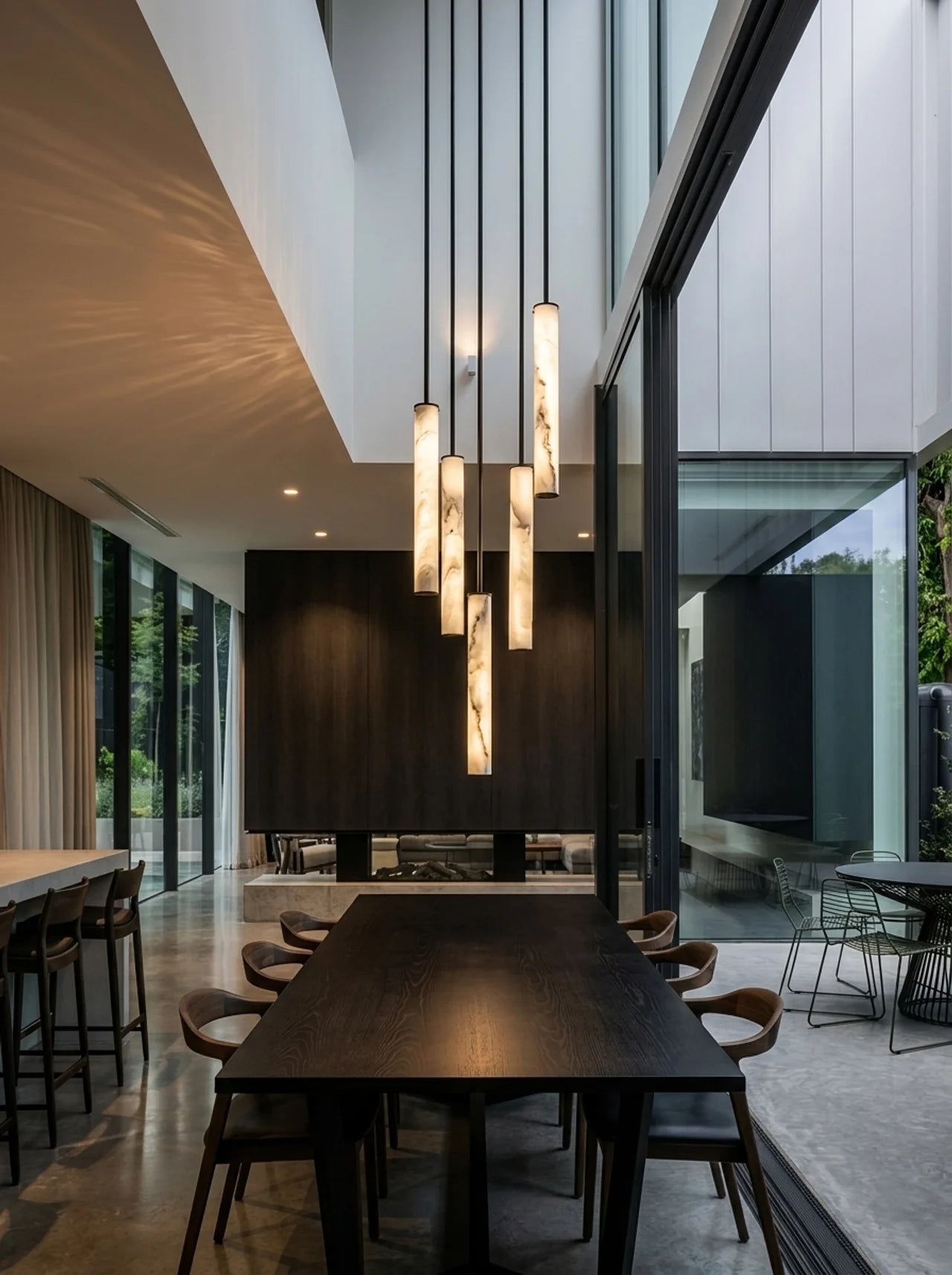 Cylindra LED Sarkıt - Mermer Doğal Taş