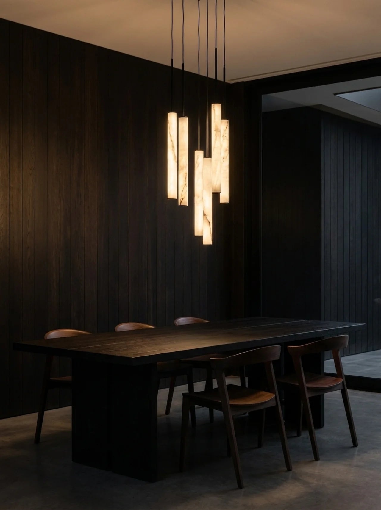 Lampe à Suspension LED Cylindra - Marbre Pierre Naturelle