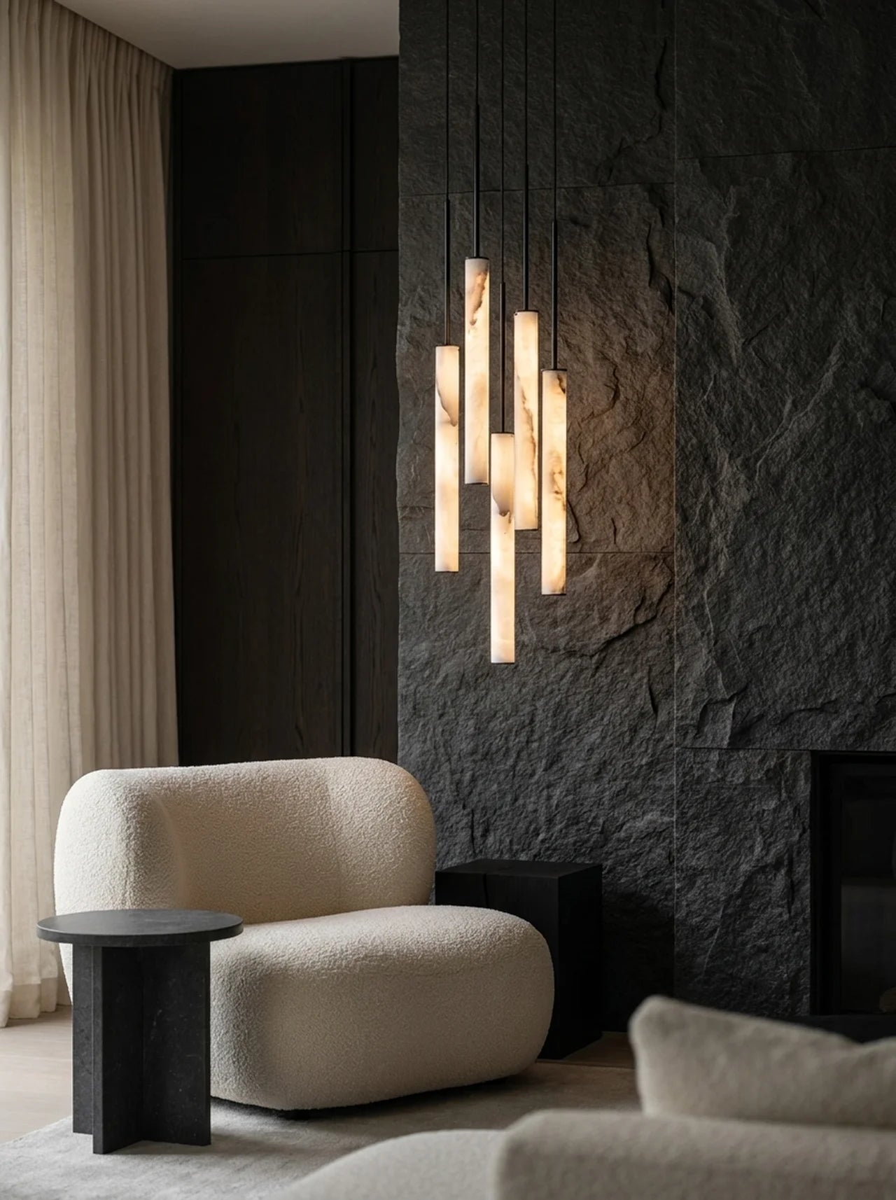 Cylindra LED Sarkıt - Mermer Doğal Taş