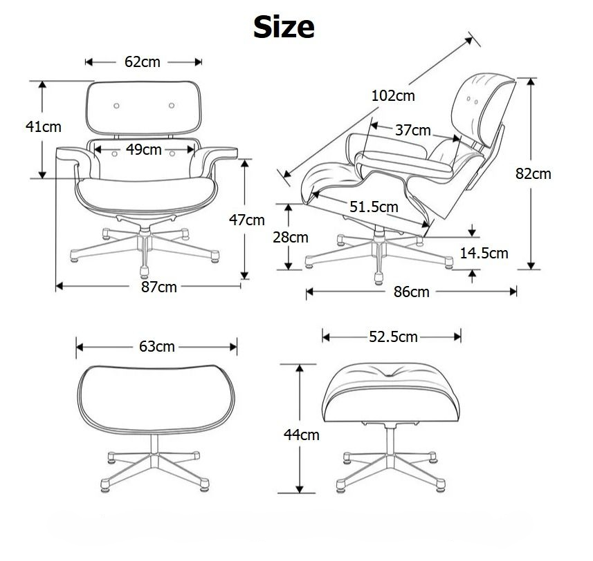 Sillón Camden y Otomano – Cuero de Grano Completo