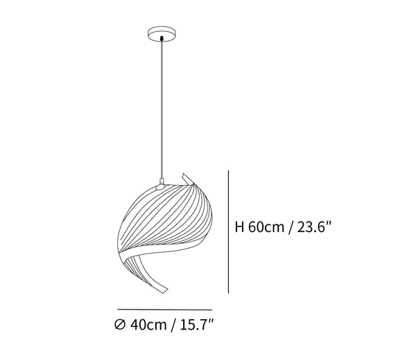 Lampada a sospensione a conchiglia Nautilus