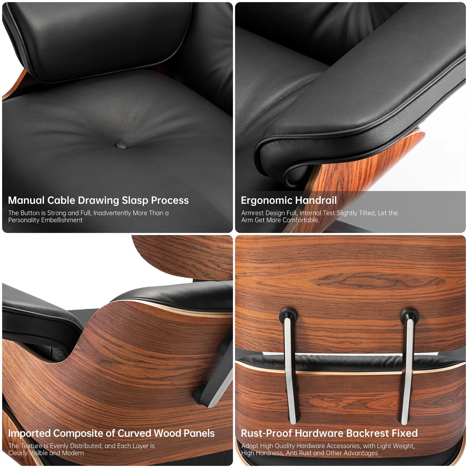 Sillón Camden y Otomano – Cuero de Grano Completo